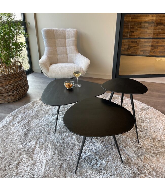 Livingfurn Brix Loua Black set of 3-13594