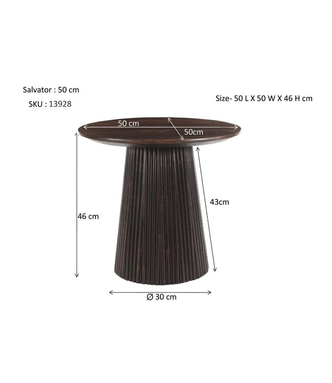 Livingfurn Salvator Walnut 50cm-13928