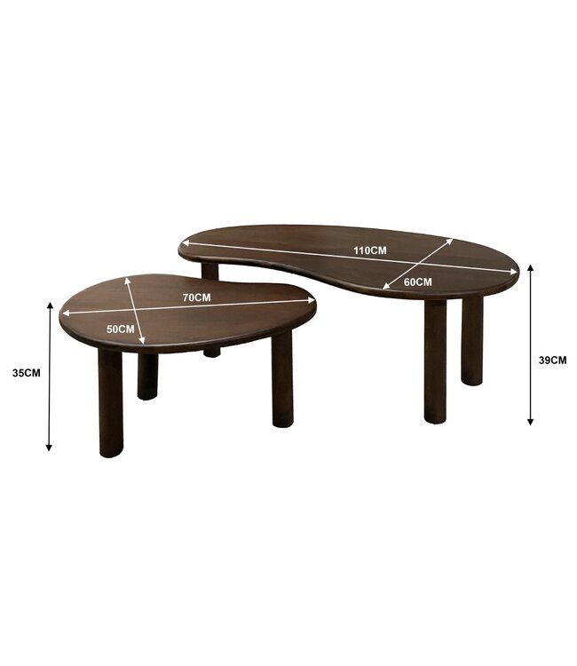 Livingfurn Brix Nubi Brown Set of 2-21358