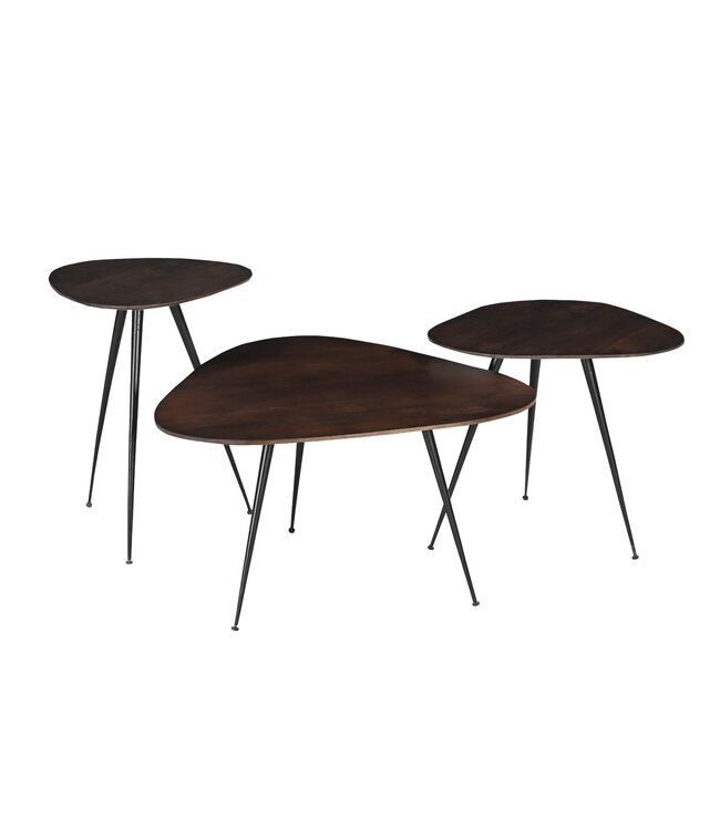 Livingfurn Brix Loua Brown set of 3-31159