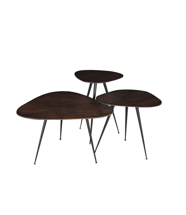 Livingfurn Brix Loua Brown set of 3-31159