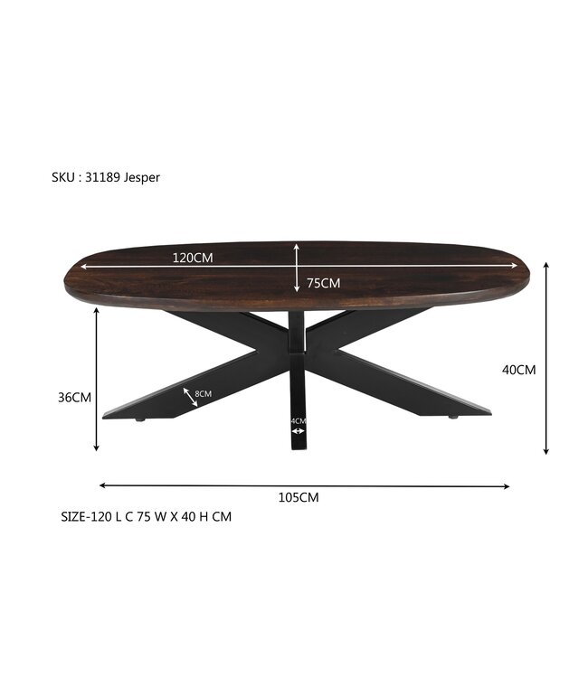 Livingfurn Jesper Brown 120cm-31189