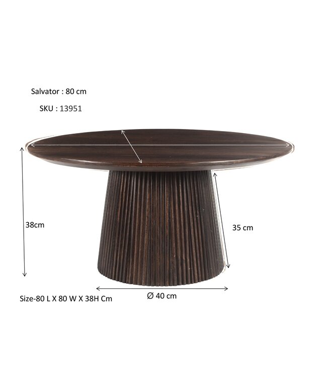 Livingfurn Salvator Walnut 80cm-13951