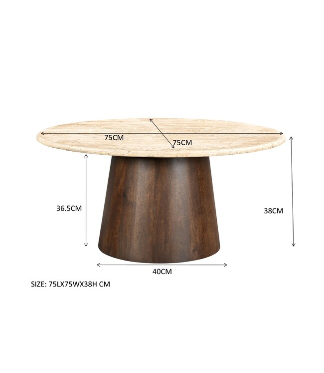 Livingfurn Brix Valentino Round 75cm-31038