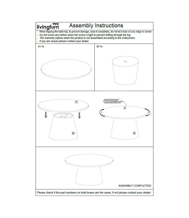 Livingfurn Brix Valentino Round 75cm-31038