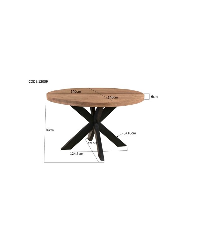 Livingfurn Sturdy Round 140 cm-12009