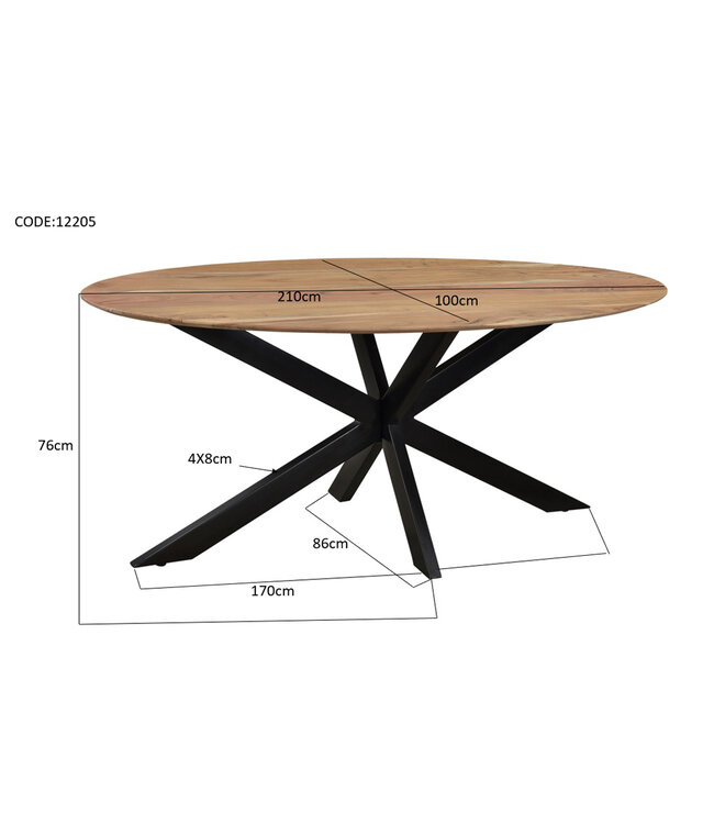 Livingfurn Oslo Oval Acasia 210 cm-12205