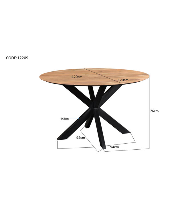 Livingfurn Oslo Round Acasia 120 cm-12209