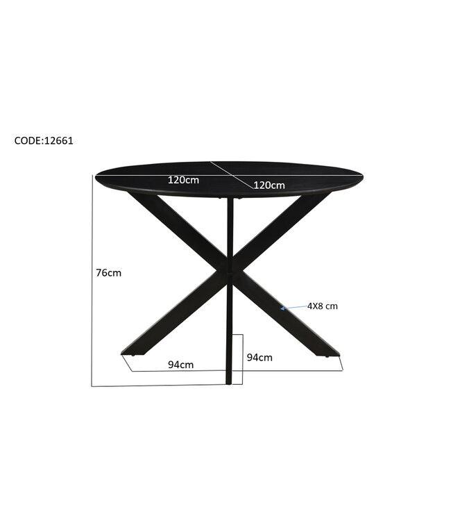 Livingfurn Oslo Round Black 120 cm-12661