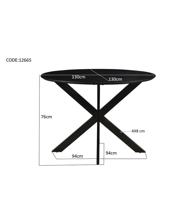 Livingfurn Oslo Black Round 130 cm-12665