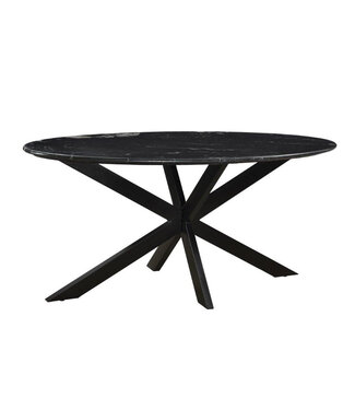 Livingfurn Marble Oval Spider Black 180cm-12741