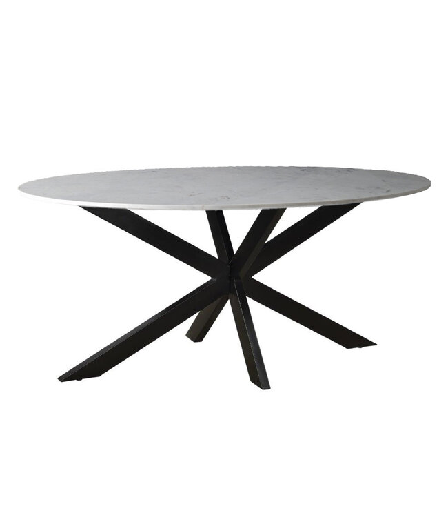 Livingfurn Marble Oval Spider White 180cm-12814