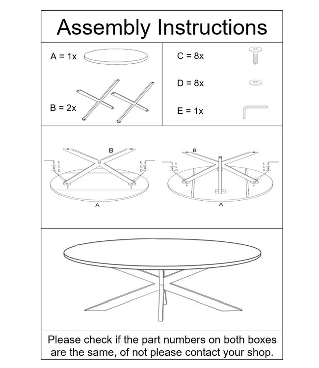 Livingfurn Marble Oval Spider White 180cm-12814