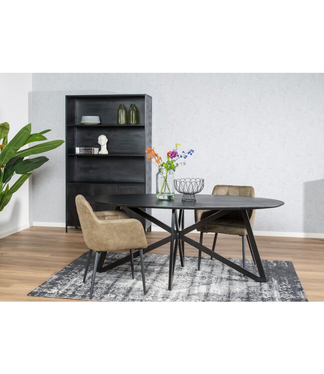 Livingfurn Oslo Black Acasia Web Leg 200cm-13386