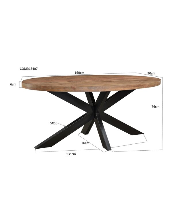 Livingfurn Sturdy Oval 160cm-13407