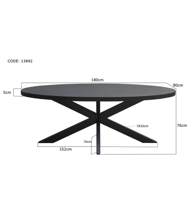 Livingfurn Kala Oval Spider 180 cm-13692