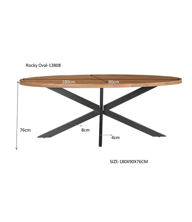 Livingfurn Rocky Oval 180 cm-13808