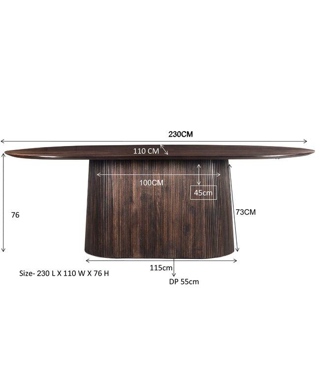 Livingfurn Salvator Walnut 230cm-13943
