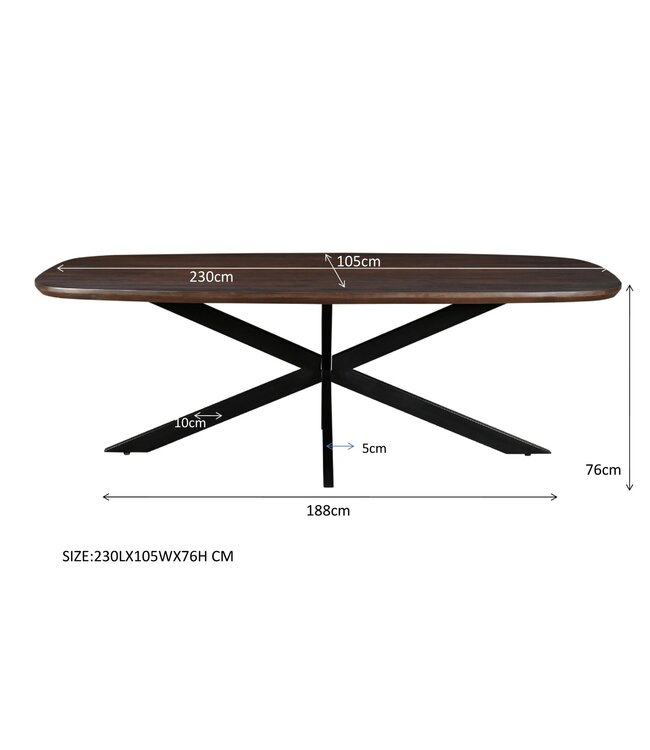 Livingfurn Jesper Danish Oval Brown 230 cm-31021