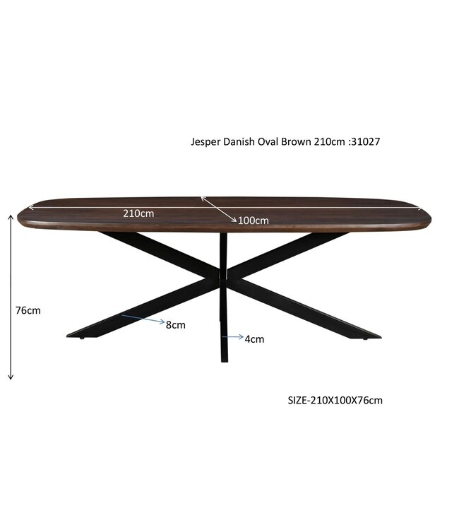 Livingfurn Jesper Danish Oval Brown 210cm-31027
