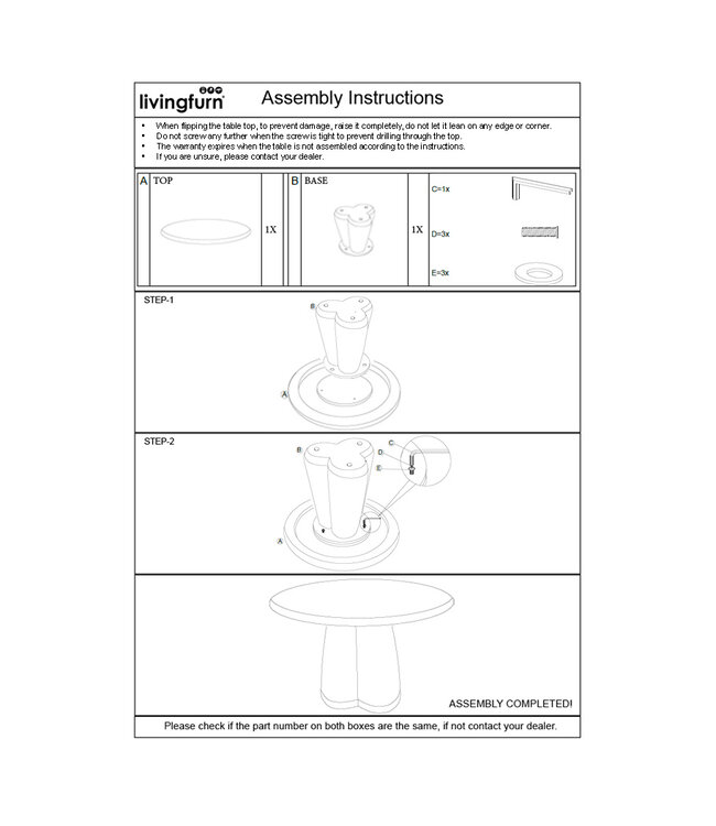 Livingfurn Brix Clubs Sandy 130cm-31166