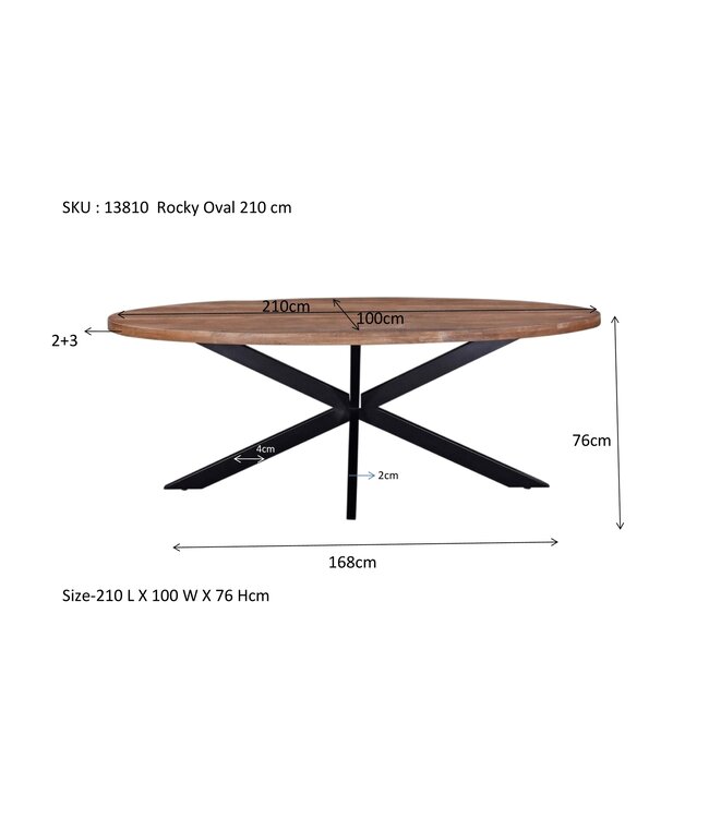 Livingfurn Rocky Oval 210 cm-13810