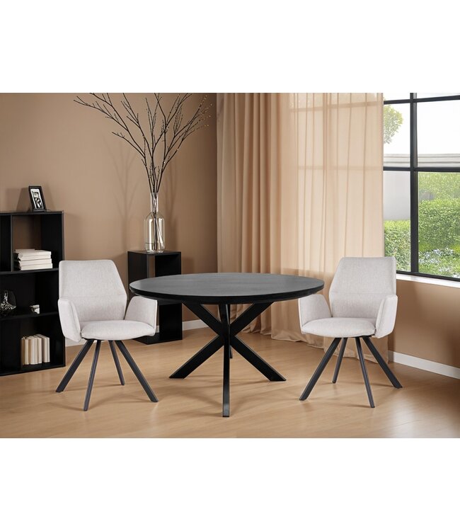 Livingfurn Jesper Round Black 120cm-31023