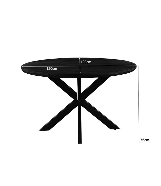 Livingfurn Jesper Round Black 120cm-31023