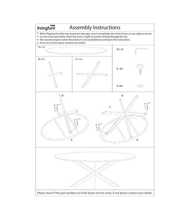 Livingfurn Jesper Round Black 120cm-31023