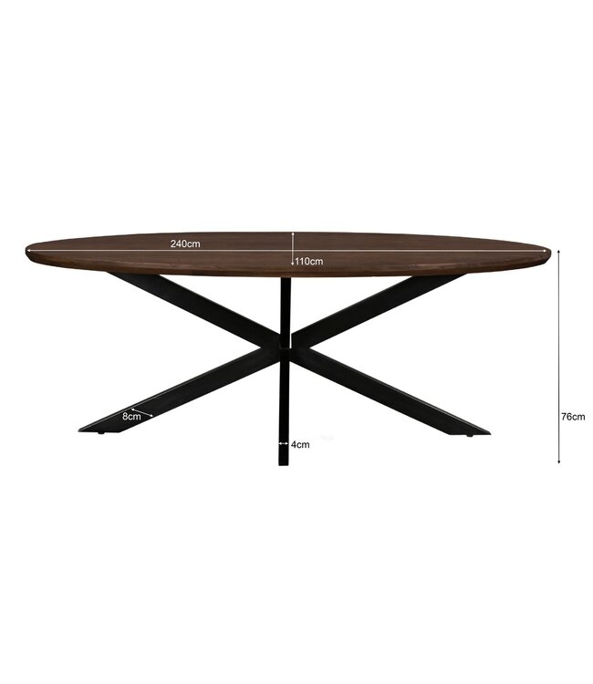 Livingfurn Jesper Oval Brown 240 cm-31034