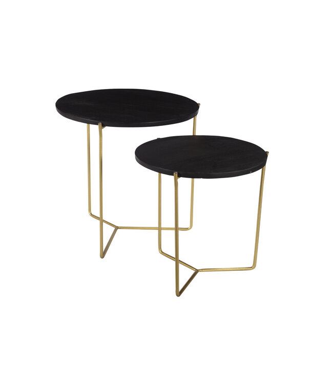 Livingfurn Mason Black/Brass Set of 2-12219