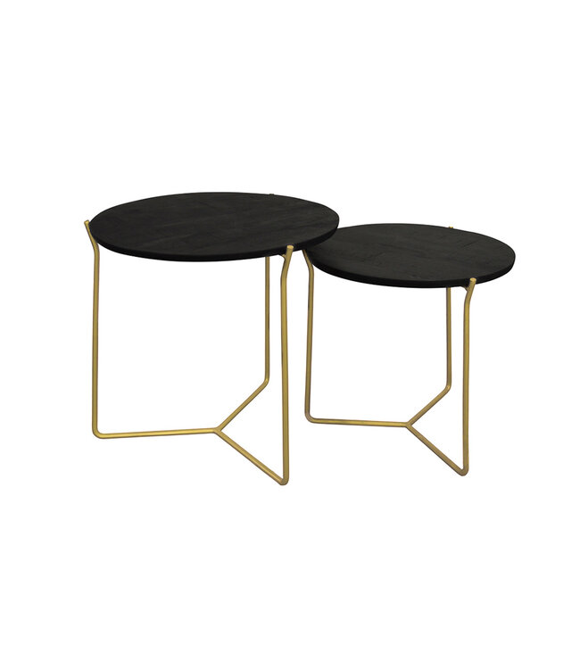 Livingfurn Mason Black/Brass Set of 2-12219
