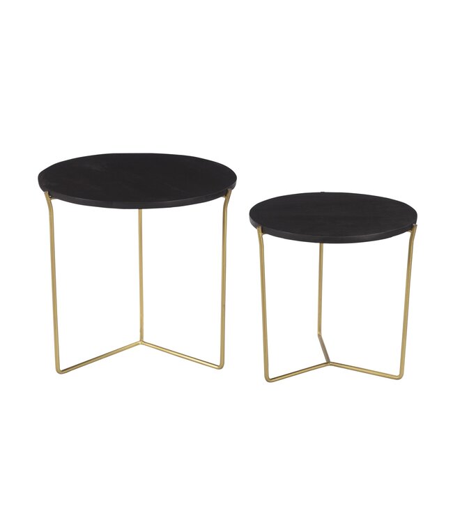 Livingfurn Mason Black/Brass Set of 2-12219