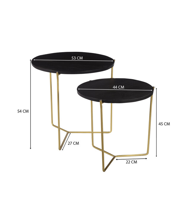 Livingfurn Mason Black/Brass Set of 2-12219