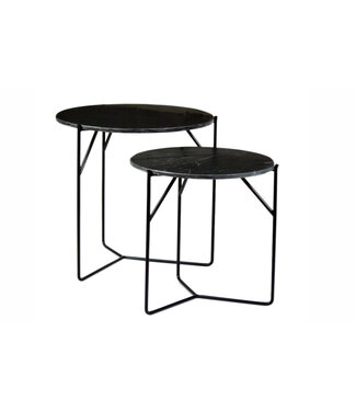 Livingfurn Mason Marble Black/Black Set of 2-13373