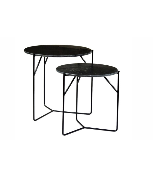 Livingfurn Mason Marble Black/Black Set of 2-13373