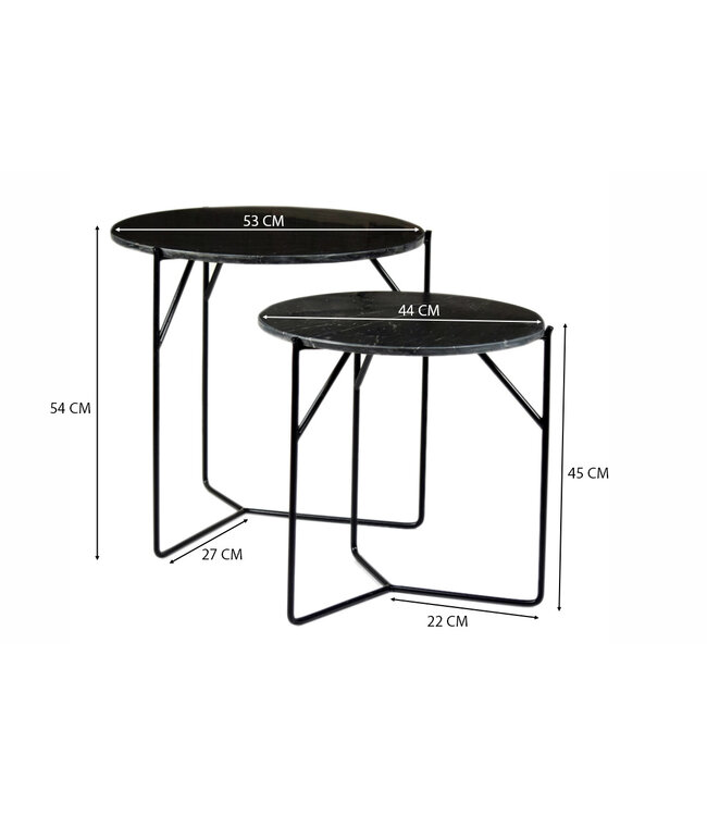 Livingfurn Mason Marble Black/Black Set of 2-13373