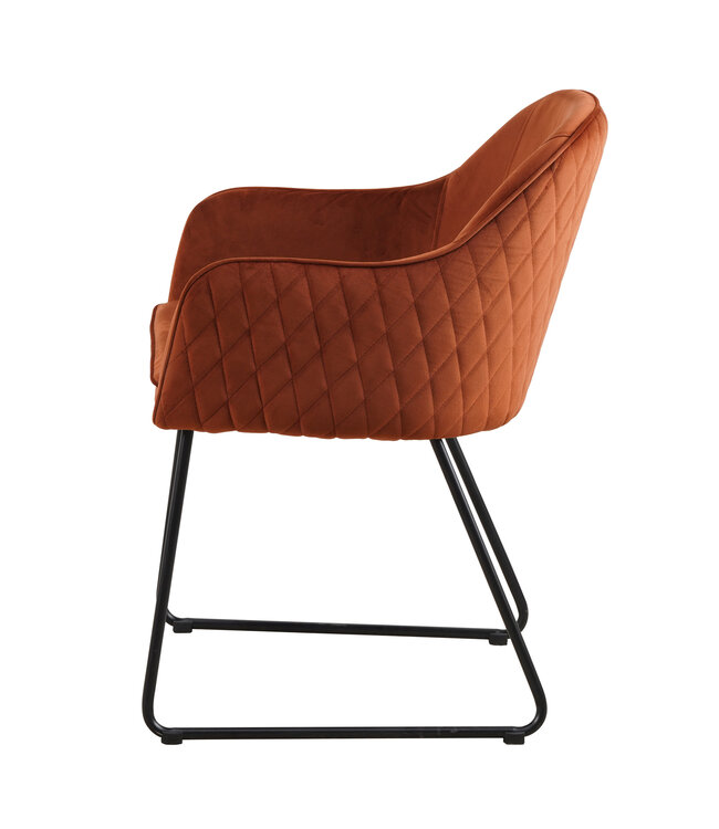 Livingfurn Benthe Rust Copper Velvet-12203