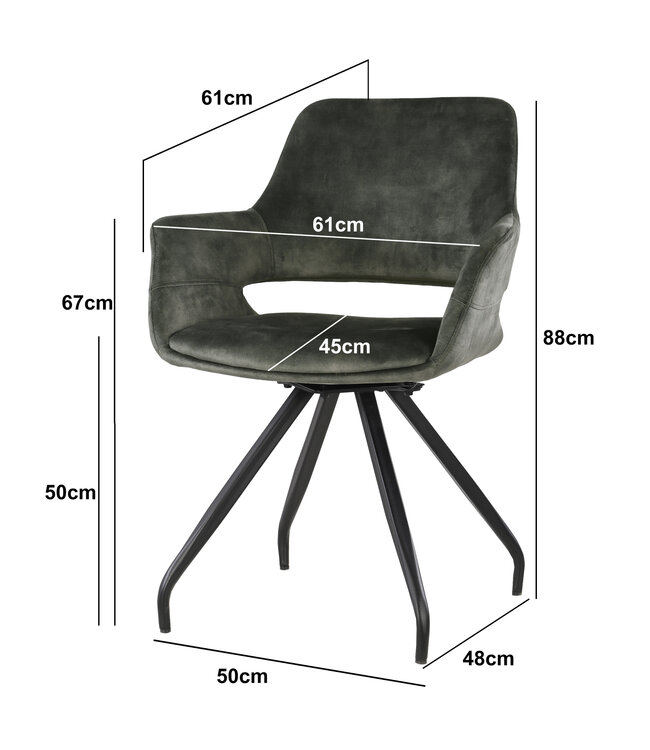 Livingfurn Capp Olive Velvet-13442