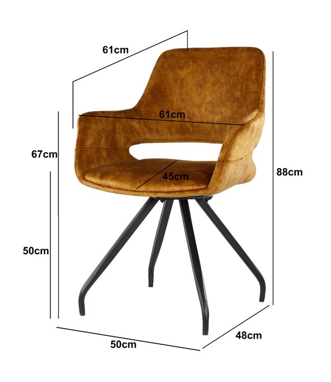 Livingfurn Capp Oker Velvet-13444