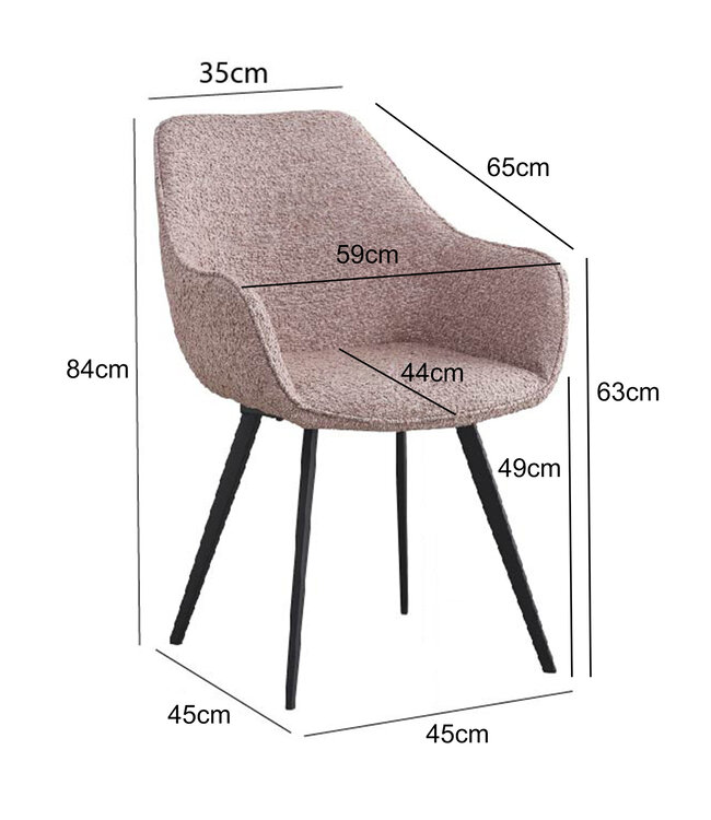 Livingfurn Luca Boucle Vintage Pink-13769