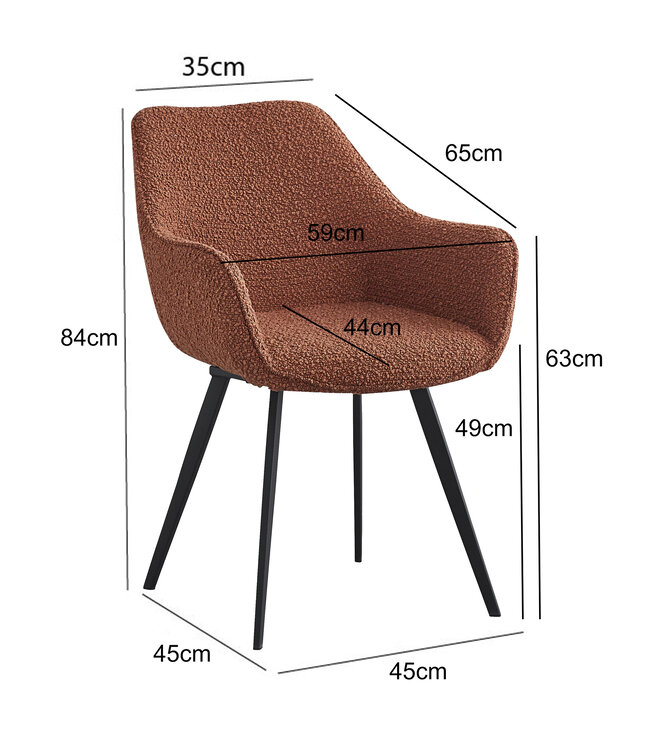 Livingfurn Luca Boucle Leaf Brown-13771