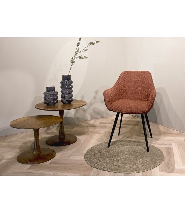 Livingfurn Luca Boucle Leaf Brown-13771