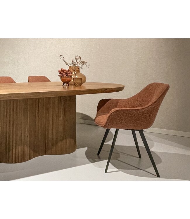 Livingfurn Luca Boucle Leaf Brown-13771