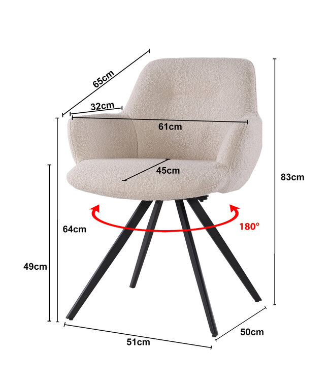 Livingfurn Doreen Boucle Beige-30994