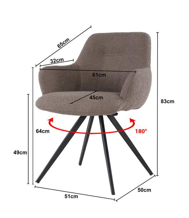 Livingfurn Doreen Boucle Brown-30995