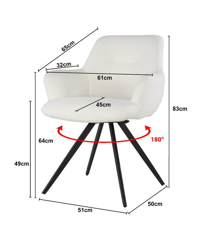 Livingfurn Doreen Boucle White-30997