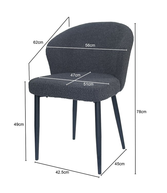 Livingfurn Laura Boucle Antraciet-31195