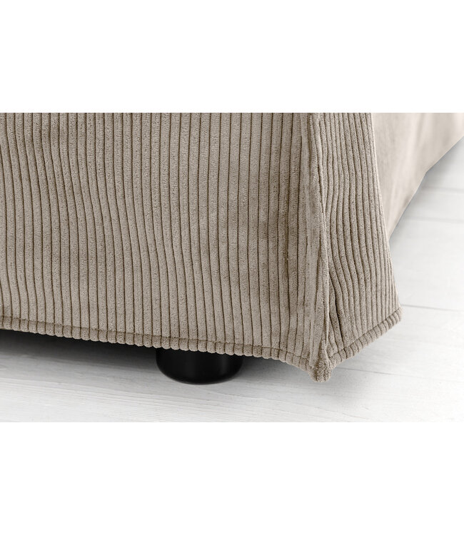 Invicta Interior Sofa HEAVEN 200cm 3-zits vering kern afneembare hoes koord greige - 46108