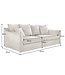 Invicta Interior Sofa HEAVEN 200cm 3-zits vering kern afneembare hoes koord greige - 46108